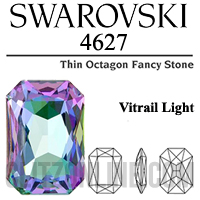 4627 Swarovski Crystal Vitrail Light UNFOILED 27x18.5mm Octagon Fancy Stone Factory Box 24 Pieces