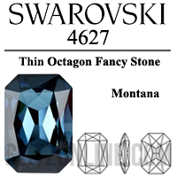 4627 Swarovski Crystal Montana Blue 27x18.5mm Octagon Fancy Stone 1 Piece