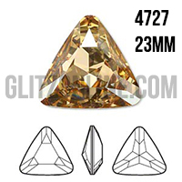 4727 Swarovski Crystal Golden Shadow 23mm Triangle Fancy Rhinestone