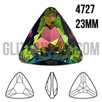 4727 Swarovski Crystal Vitrail Medium 23mm Triangle Fancy Rhinestone