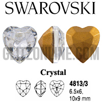 4813/3 Swarovski Crystal 6.5x6mm Heart Shaped Fancy Rhinestones 1 Dozen