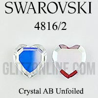 4816/2 Swarovski Crystal AB UNFOILED 10mm Heart Shaped Fancy Rhinestones 1 Dozen