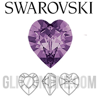 4800 Swarovski Crystal 11x10mm Amethyst Heart Shaped Fancy Stone 1 Piece