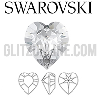 4884 Swarovski Crystal 8x8.8mm Heart Shaped Fancy Rhinestones 6 Pieces
