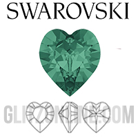 4800 Swarovski Crystal 11x10mm Emerald Heart Shaped Fancy Stones 1 Piece
