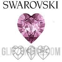 4800 Swarovski Crystal 8x8.8mm Light Amethyst Heart Shaped Fancy Stones 6 Pieces