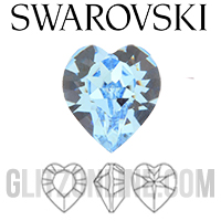 4800 Swarovski Crystal 8x8.8mm Light Sapphire Heart Shaped Fancy Stones 1 Piece