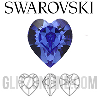 4800 Swarovski Crystal 8x8.8mm Sapphire Heart Shaped Fancy Stone 1 Piece