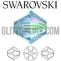 5328 Swarovski Crystal Bicone 4mm Aquamarine AB Beads 1 Dozen
