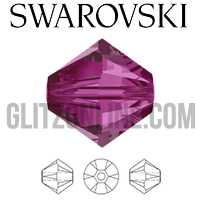 5328 Swarovski Crystal Fuchsia Bicone 4mm Beads 1 Dozen