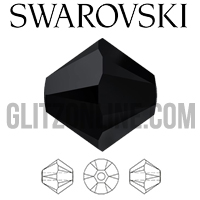 5328 Swarovski Crystal Jet Bicone 4mm Beads 6 Dozen
