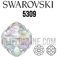 5309 Swarovski Crystal AB 4mm Round Bicone Spacer Beads 1 Dozen