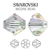 5328 Swarovski Crystal AB Bicone 3mm Bead 1 Dozen