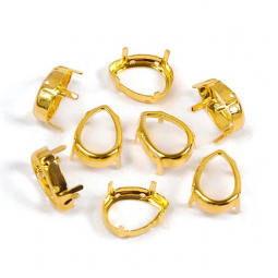 Gold Teardrop 18x25mm Sew On Jewelry Setting