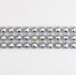 Swarovski Crystal AB Triple-Row Rhinestones 12ss In Clear Plastic Banding