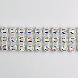 Swarovski Crystal AB Triple-Row Rhinestones 12ss In White Plastic Banding