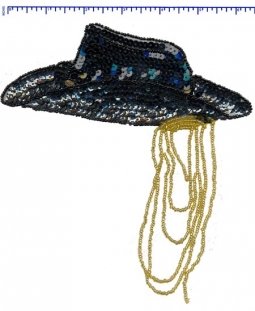 4087 Sequin Applique Large Cowboy Hat