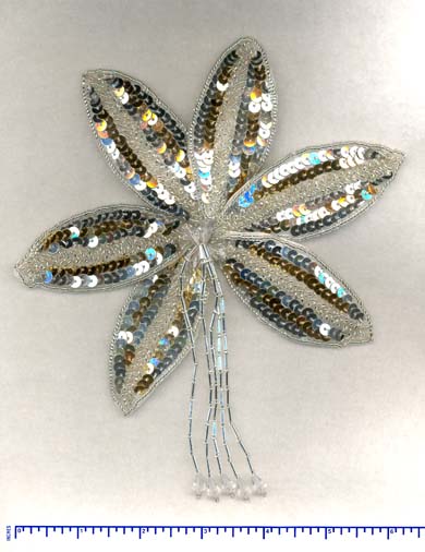 4315-Gold/Silver Flower (2 pieces)