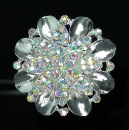 7356 Crystal Rhinestone Flower Pin