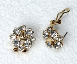7534 Crystal Rhinestone Gold Earrings