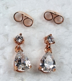 7537 Crystal Rhinestone Rose Gold Earrings