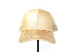 C.C. Beanie High Ponytail Gold Glitter Ball Cap