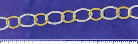 8022-White/Gold Iron on Trim