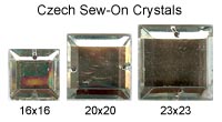 4956 Czech Crystal Square Sew-on Rhinestones