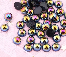 Black AB Flatback Pearls - 5mm 100 Pieces
