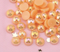Peach AB Flatback Pearls - 5mm 100 Pieces