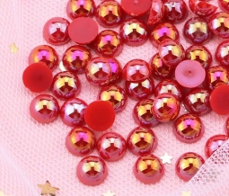 Red AB Flatback Pearls - 4mm 100 Pieces