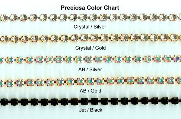 Preciosa Rhinestones Color Chart