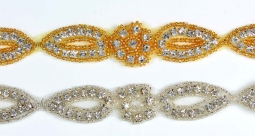 1028-Crystal or Gold Rhinestone Trim