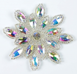 1112 Austrian Crystal Iron on AB Rhinestone Applique 3"