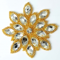 1112 Austrian Crystal Rhinestone Applique 3" iron or sew on