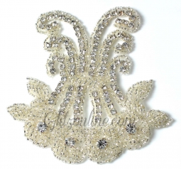 1113 Austrian Crystal Sew or Iron on Rhinestone Applique 4x3" Iron or sew on