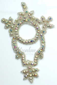 1128 Austrian Crystal Rhinestone Applique 6x4" iron or sew on