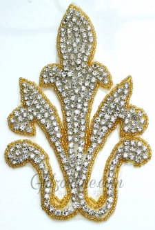 1130 Austrian Crystal Rhinestone Applique 4x6" iron or sew on