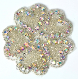 1134 Austrian Crystal Iron On or Sew On Rhinestone Applique 3"