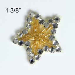 1138-1 Austrian Crystal 1 & 3/8" Rhinestone Star Applique