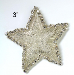 1140 Austrian Crystal 3"  Rhinestone Star Applique