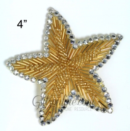 1141 Austrian Crystal 4"  Rhinestone Star Applique
