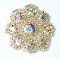 1145 Austrian Crystal Rhinestone Applique 1" iron or sew on