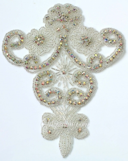 1149 Austrian Crystal Rhinestone Applique 6.25x5.25" iron or sew on