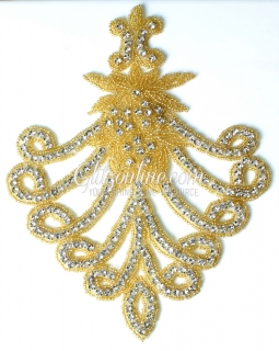 1150 Austrian Crystal Rhinestone Applique 7.75x5.75" iron or sew on