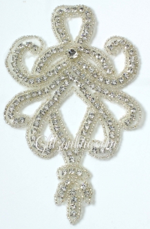 1154 Austrian Crystal Rhinestone Applique 3.5x6"  iron or sew on