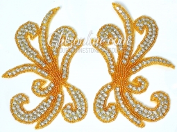 1158 Austrian Crystal Rhinestone Applique Pair 4x6"