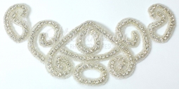 1160 Austrian Crystal Rhinestone Applique 9x4" iron or sew on