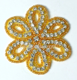 1166 Austrian Crystal 3" Rhinestone Applique iron or sew on