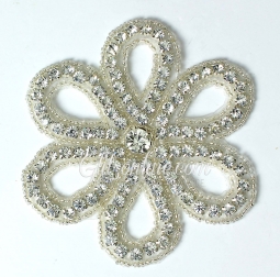 1166 Austrian Crystal 4" Rhinestone Applique iron or sew on